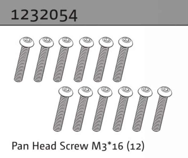 Absima Linsenkopfschrauben M3x16 (10 Stück) 1:10 Aero-X/STi-X/SupraSlide / 1232054