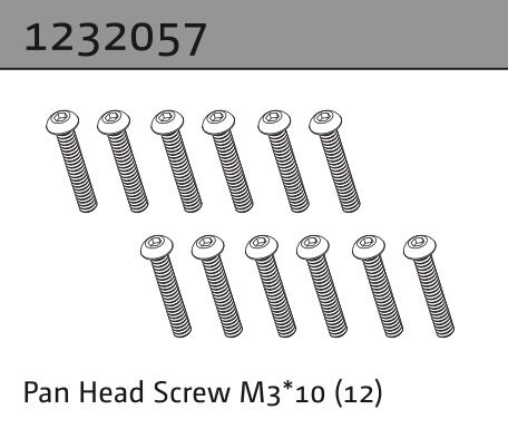 Absima Linsenkopfschraube M3*10 (12) / 1232057
