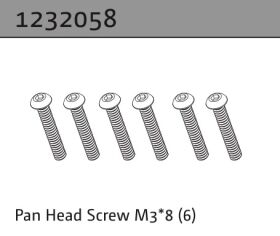 Absima Linsenkopfschraube M3*8 (6) / 1232058