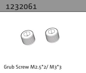 Absima Madenschraube M2.5x2 & M3x3 (2) / 1232061