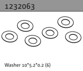 Absima Beilagscheibe 10x5.2x0.2 (6 Stück) / 1232063