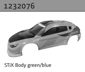 Absima STi-X Karosserie grün/blau (ohne Sticker) /...