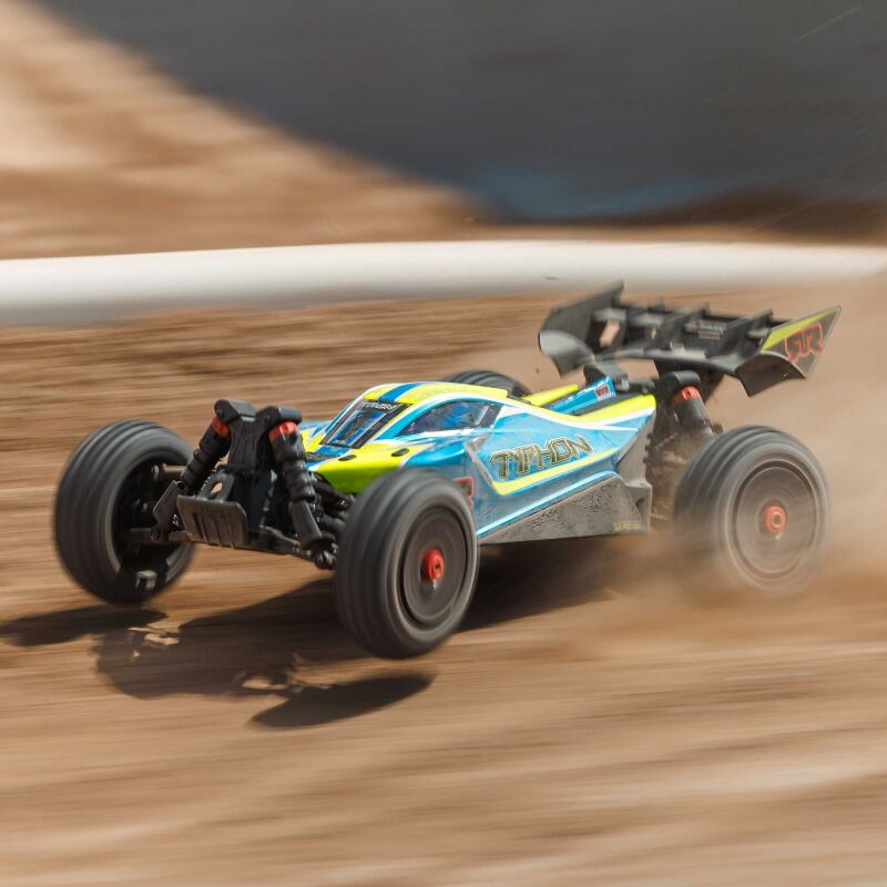 ARRMA TYPHON 223S BLX 1:8 4X4 Brushless Buggy RTR mit DSC, blau/gelb / ARA4306V4T4