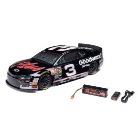 Losi NASCAR RC Race Car RCR No. 3 GM Goodwrench Chevrolet ZL1 1:12 2S AWD RTR, inkl. Akku & Ladegerät, schwarz / LOSF1122503