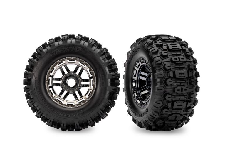 TRAXXAS Maxx Sledgehammer Reifen auf 2.8 Felge schwarz/chrome (2) / TRX8972-BLKCR