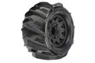 Pro-Line Dumont 2.8" Paddle-Reifen 1:10 Monster Truck montiert auf schwarzen Raid-Felgen mit wechselbarem 12mm Hex (2 Stück) für Traxxas Stampede 2WD und 4X4 / PRO1019310