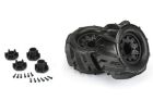 Pro-Line Dumont 2.8" Paddle-Reifen 1:10 Monster Truck montiert auf schwarzen Raid-Felgen mit wechselbarem 12mm Hex (2 Stück) für Traxxas Stampede 2WD und 4X4 / PRO1019310