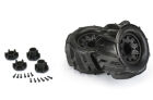 Pro-Line Dumont 2.8" Paddle-Reifen 1:10 Monster Truck montiert auf schwarzen Raid-Felgen mit wechselbarem 12mm Hex (2 Stück) für Traxxas Stampede 2WD und 4X4 / PRO1019310