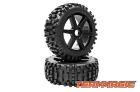 Team Magic Reifen-Buggy 1/8-montiert-17 mm Radnabe-B8ERII Blockreifen-6 Speichen,aschwarz (2 Stück) / TM561606BK