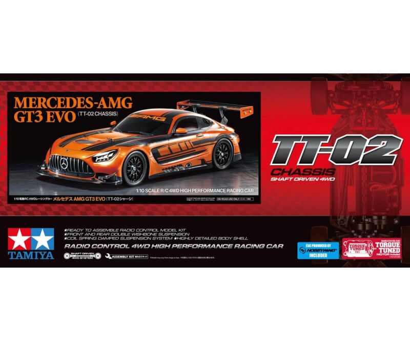 TAMIYA 1:10 RC Mercedes-AMG GT3 EVO TT-02 / 300058750