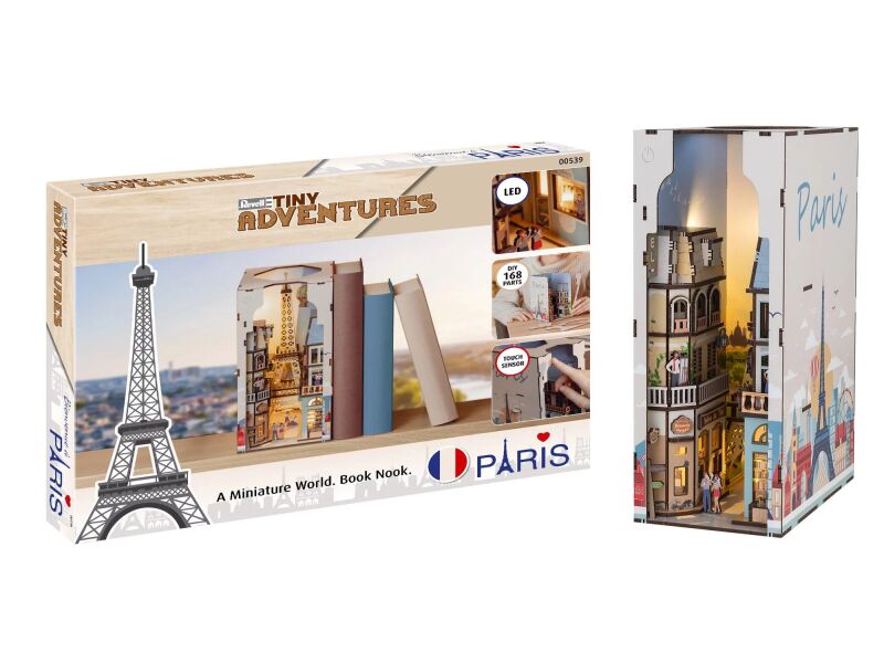 Revell Tiny Adventures "Paris" Book Nook Miniaturwelt aus Holz zum Zusammenbauen / 539