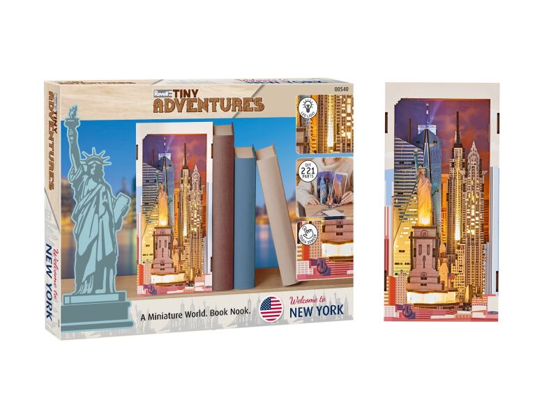Revell Tiny Adventures "New York" Book Nook Miniaturwelt aus Holz zum Zusammenbauen / 540