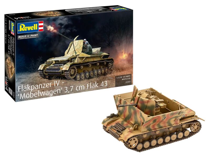 Revell Flakpanzer IV "Möbelwagen" 3,7 cm Flak 43 Modellbausatz 1:72 / 3363