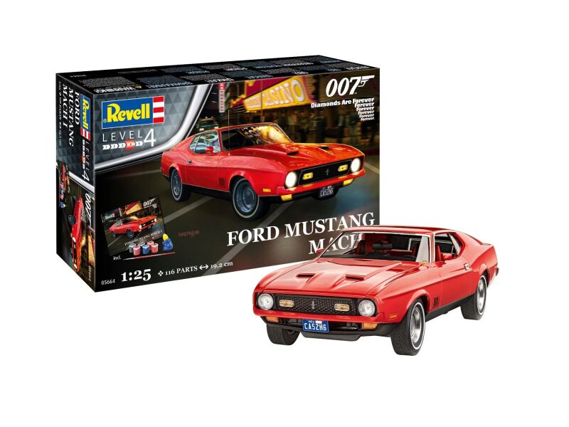 Revell Geschenkset James Bond "Ford Mustang Mach I" Modellbausatz mit Basiszubehör / 5664