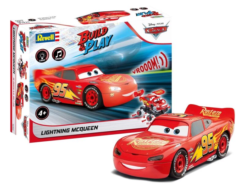 Revell Lightning McQueen Disney-Cars Auto mit Licht&Sound Bausatz zum Zusammenstecken mehrfarbig / 6562