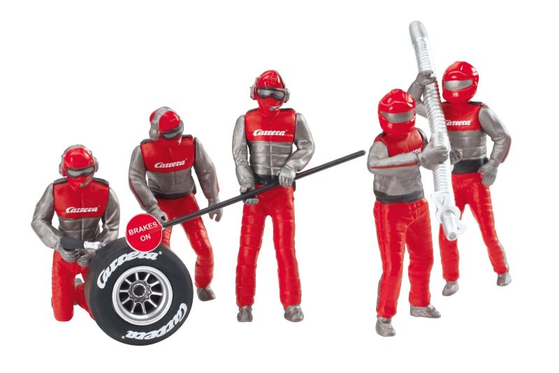 Carrera 124/132 Evolution Figurensatz Mechaniker, Carrera Crew rot Strecken-Zubehör / 20021131