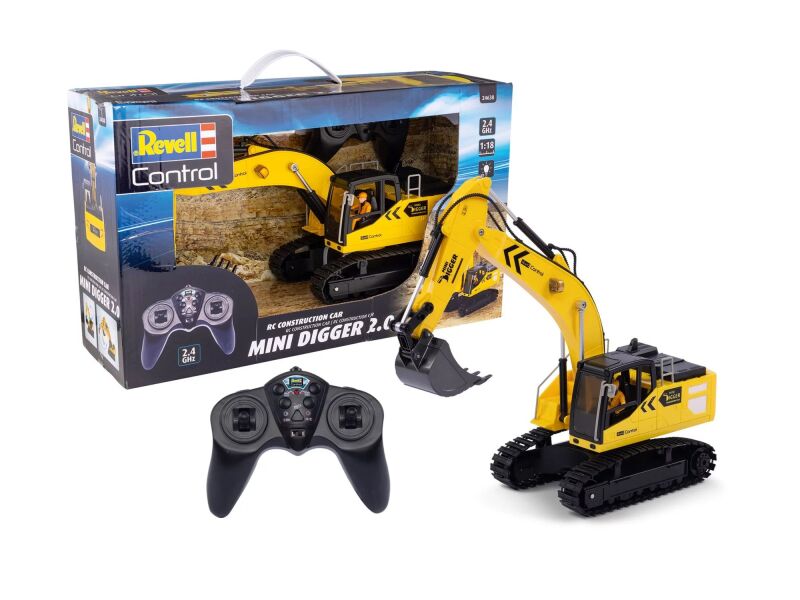 Revell Control RC Bagger Mini Digger 2.0 1:18, 6-Kanal inkl. Akku & Ladegerät / 24638