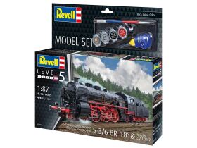 Revell Model Set Schnellzuglokomotive S 3/6 BR 18(5) mit Tender Modellbausatz / 62168