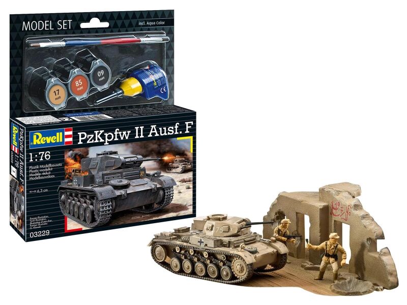 Revell Model Set PzKpfw II Ausf. F 1:76 Modellbausatz mit Basiszubehör / 63229