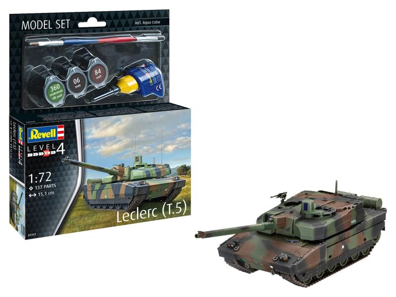 Revell Model Set Leclerc (T.5) 1:72 Modellbausatz inkl. Farben, Kleber & Pinsel / 63341