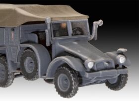 Revell Model Set Krupp Protze Kfz 69 mit 3,7 cm Pak 1:76 Modellbausatz inkl. Farben, Kleber & Pinsel / 63344