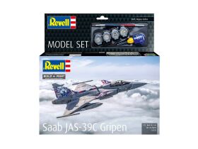 Revell Model Set Saab JAS-39C Gripen Modellbausatz mit Basiszubehör / 63776