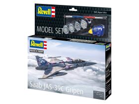 Revell Model Set Saab JAS-39C Gripen Modellbausatz mit Basiszubehör / 63776