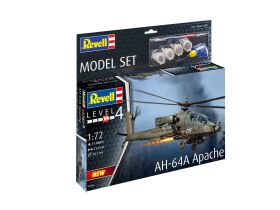 Revell Model Set AH-64A Apache Modellbausatz mit Basiszubehör / 63824
