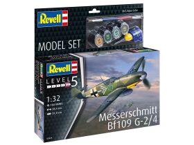 Revell Model Set Messerschmitt Bf109 G-2/4 Modellbausatz mit Basiszubehör / 63829