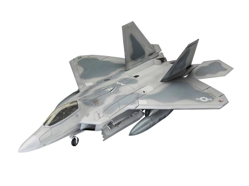 Revell Model Set Lockheed Martin F-22A Raptor Modellbausatz mit Basiszubehör / 63858