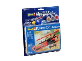 Revell Model Set Fokker Dr.1 Triplane Modellbausatz mit Basiszubehör / 64116