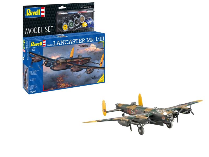 Revell Model Set Lancaster Mk.I/III Modellbausatz mit Basiszubehör / 64300