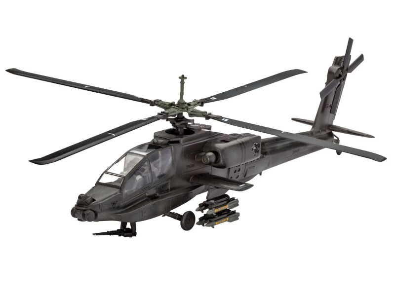 Revell Model Set AH-64A Apache erste Serienversion Modellbausatz mit Basiszubehör / 64985