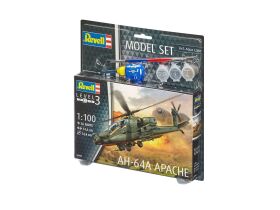 Revell Model Set AH-64A Apache erste Serienversion Modellbausatz mit Basiszubehör / 64985