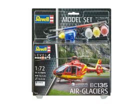 Revell Model Set EC135 AIR-GLACIERS Modellbausatz mit Basiszubehör / 64986