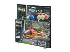 Revell Model Set EC135 AIR-GLACIERS Modellbausatz mit Basiszubehör / 64986