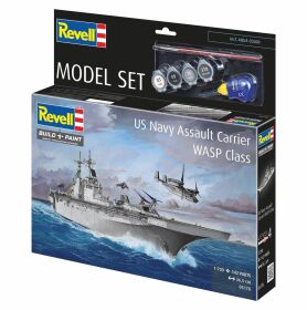 Revell Model Set US Navy Assault Carrier WASP Class Modellbausatz mit Basiszubehör / 65178