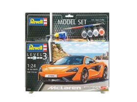 Revell Model Set McLaren 570S 1:24 Modellbausatz inkl. Farben, Kleber & Pinsel / 67051