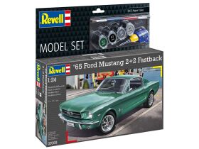 Revell Model Set 1965 Ford Mustang 2+2 Fastback Modellbausatz mit Basiszubehör / 67065