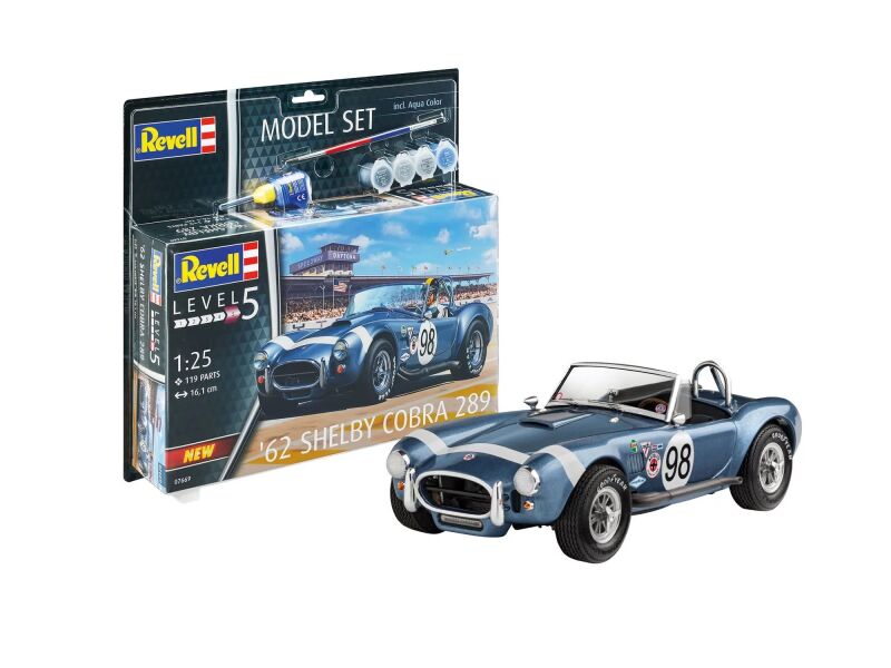 Revell Model Set 62 Shelby Cobra 289 Modellbausatz mit Basiszubehör / 67669