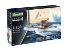 Revell Starter Kit German Submarine Type VII C/41 U-Boot 1:144 Modellbausatz mit Basiszubehör / 75154