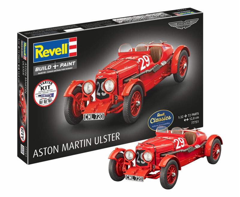 Revell Starter Kit Aston Martin Ulster 1:32 Modellbausatz mit Basiszubehör / 77751