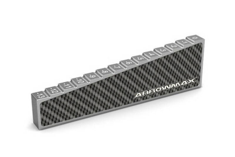 ARROWMAX Ausfederwegslehre 0 bis -13 mm f?r 1/8 Offroad f?r 30mm Block / AM-170014