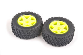 Spider Rear Tyre & Wheel Set - Yellow / CRA162
