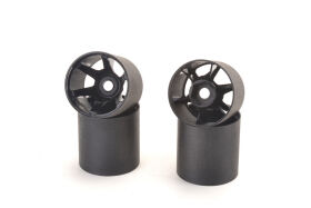 1/12 Hex Rear Rims - Black - 2 pairs / JT3RR