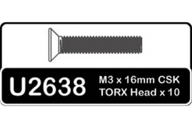 Schrauben Torx M3x16mm Senkkopf / U2638
