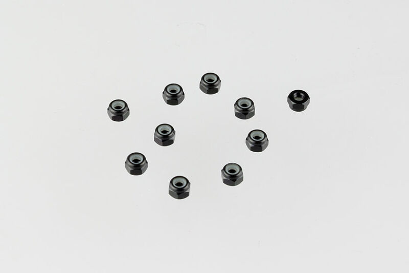 M3 Stoppmuttern Aluminium schwarz (10) / U4241