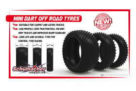 1:10 Schumacher Mini Dart - Front - 4WD Komplettrad - Gelb, 12mm Hex (2) / U6834