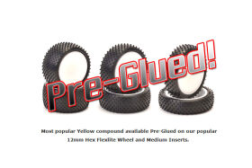 1:10 Schumacher Mini Dart - Rear - 2 & 4WD Komplettrad - Gelb, 12mmHex (2) / U6835