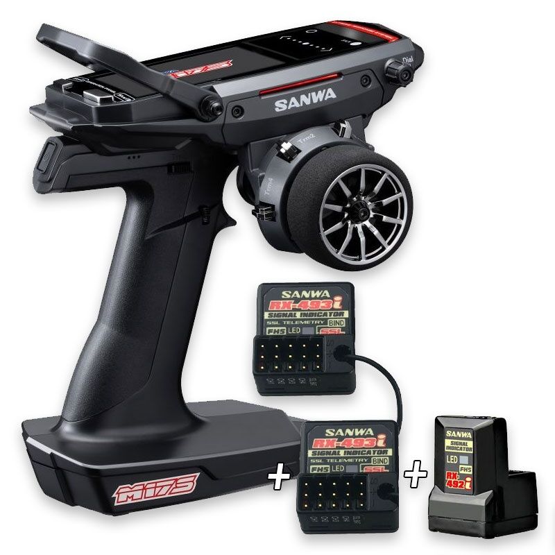 SANWA M17S - RX-493i / ohne Servos/ TX/RX +EXTRA RX-492i & RX-493i / SAN101A32971A-Set